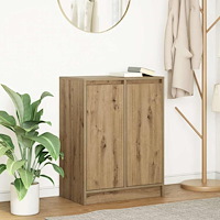 vidaXL Skänk hantverksmässig ek 57x34x76 cm konstruerat trä