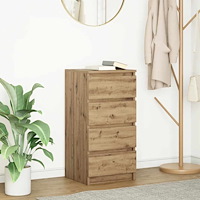 vidaXL Skänk hantverksmässig ek 37,5x35x76 cm konstruerat trä