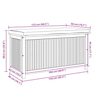 vidaXL Kuddlåda utomhus 113x50x60,5 cm massivt trä akacia