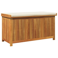 vidaXL Kuddlåda utomhus 113x50x60,5 cm massivt trä akacia