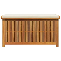 vidaXL Kuddlåda utomhus 113x50x60,5 cm massivt trä akacia