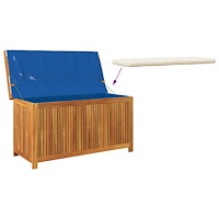 vidaXL Kuddlåda utomhus 113x50x60,5 cm massivt trä akacia