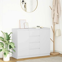 vidaXL Skänk med lådor vit 100,5x35x76 cm konstruerat trä