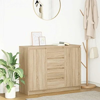 vidaXL Skänk med lådor sonoma ek 100,5x35x76 cm konstruerat trä