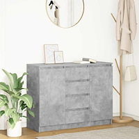 vidaXL Skänk med lådor betonggrå 100,5x35x76 cm konstruerat trä