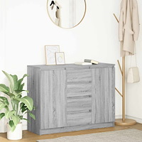 vidaXL Skänk med lådor grå sonoma 100,5x35x76 cm konstruerat trä