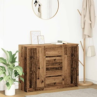 vidaXL Skänk med lådor gammalt trä 100,5x35x76 cm konstruerat trä