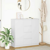 vidaXL Skänk med lådor vit 100,5x35x98,5 cm konstruerat trä