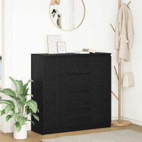 vidaXL Skänk med lådor svart ek 100,5x35x98,5 cm konstruerat trä