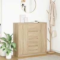 vidaXL Skänk med lådor sonoma ek 100,5x35x98,5 cm konstruerat trä