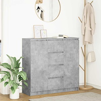 vidaXL Skänk med lådor betonggrå 100,5x35x98,5 cm konstruerat trä