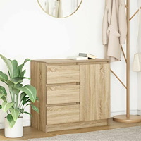 vidaXL Skänk med låda sonoma ek 71x35x65 cm konstruerat trä