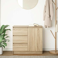 vidaXL Skänk med låda sonoma ek 71x35x65 cm konstruerat trä