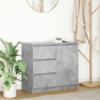vidaXL Skänk med låda betonggrå 71x35x65 cm konstruerat trä