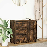 vidaXL Skänk med låda rökt ek 71x35x65 cm konstruerat trä