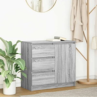 vidaXL Skänk med låda grå sonoma 71x35x65 cm konstruerat trä