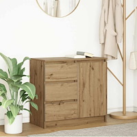 vidaXL Skänk med låda Artisan ek 71x35x65 cm konstruerat trä