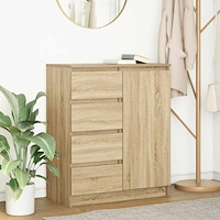 vidaXL Skänk med lådor sonoma ek 71x35x84 cm konstruerat trä