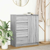 vidaXL Skänk med lådor grå sonoma 71x35x84 cm konstruerat trä