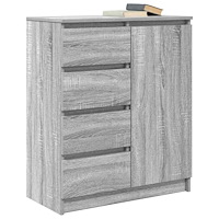 vidaXL Skänk med lådor grå sonoma 71x35x84 cm konstruerat trä