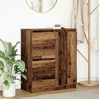 vidaXL Skänk med lådor gammalt trä 71x35x84 cm konstruerat trä