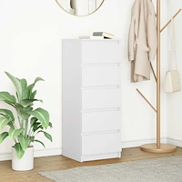 vidaXL Skänk med lådor vit 37,5x35x99 cm konstruerat trä