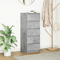 vidaXL Skänk med lådor betonggrå 37,5x35x99 cm konstruerat trä