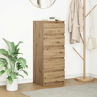 vidaXL Skänk med lådor hantverksmässig ek 37,5x35x99 cm