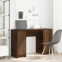vidaXL Skrivbord brun ek 120x42x76 cm konstruerat trä