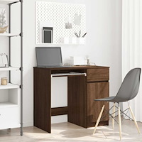 vidaXL Skrivbord brun ek 86x49x76 cm konstruerat trä