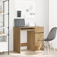 vidaXL Skrivbord hantverksmässig ek 86x49x76 cm konstruerat trä