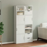 vidaXL Sidoskåp 4 st "ODDA" vit 40x24x79 cm massiv trä furu