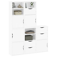 vidaXL Sidoskåp 5 st "ODDA" vit 40x24x79 cm massivt trä furu