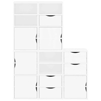 vidaXL Sidoskåp 5 st "ODDA" vit 40x24x79 cm massivt trä furu