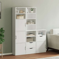 vidaXL Sidoskåp 5 st "ODDA" vit 40x24x79 cm massivt trä furu