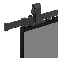 vidaXL Skjutdörr med beslag svart 76x205 cm härdat glas