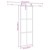 vidaXL Skjutdörr med beslag svart 76x205 cm härdat glas
