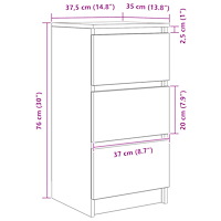vidaXL Skänk Sonoma ek 37,5x35x76 cm konstruerat trä