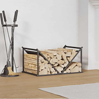 vidaXL Vedställ svart 70x43x34,5 cm kallvalsat stål