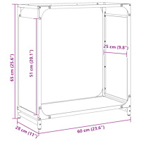 vidaXL Vedställ svart 60x28x65 cm kallvalsat stål