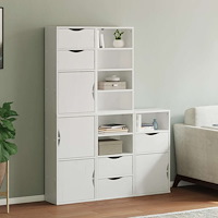 vidaXL Sidoskåp 5 st "ODDA" vit 40x24x79 cm massivt trä furu