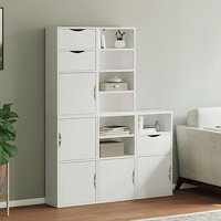 vidaXL Sidoskåp 5 st "ODDA" vit 40x24x79 cm massivt trä furu