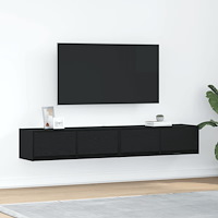 vidaXL TV-bänkar 2 st svart ek 80x31x25,5 cm konstruerat trä