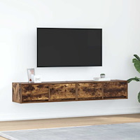 vidaXL TV-bänkar 2 st rökt ek 80x31x25,5 cm konstruerat trä