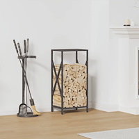 vidaXL Vedställ svart 34x25x70 cm kallvalsat stål