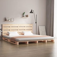 vidaXL Sängram utan madrass 140x190 cm massiv furu