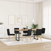 vidaXL Matstolar 6 st svart tyg