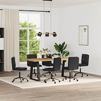 vidaXL Matstolar 6 st svart konstläder