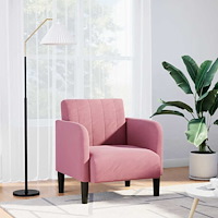 vidaXL Soffstol med armstöd rosa 54 cm sammet
