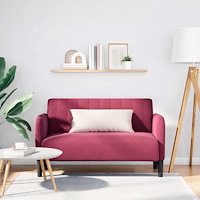 vidaXL Loveseat soffa vinröd 109 cm sammet